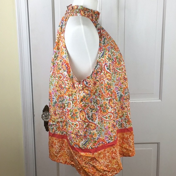 Fortune + Ivy | Floral Paisley Sleeveless Top | Size L - Picture 3 of 6